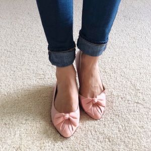 Vintage pink bow flats